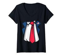 Mujer Traje de Halloween Disfraz Fácil de Presidente de EE. UU Camiseta Cuello V