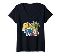 Mujer Traje de palmeras para la isla de Mallorca beach Camiseta Cuello V