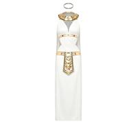 Mujer Traje Egipcio Cleopatra Cosplay Reina Gladiadora Espartana Blanco XL