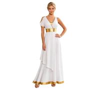 Mujer Traje Grecia Antigua Disfraz Griego Princesa Toga Renacentista Blanco XL