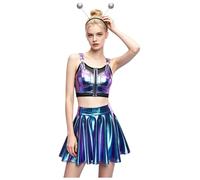 Mujer Traje Para Fiesta Trajes Cosplay Robot Alienígena Espacial De Azul XL