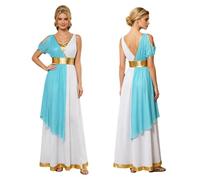 Mujer Traje Romano Princesa Grecia Antigua Diosa Griega Mujeres Azul XXL