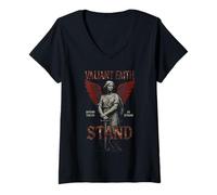 Mujer Traje Urbano Grunge de Valiant Faith Christian Edgy Y2K de los 90 Camiseta Cuello V