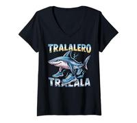 Mujer Tralalero Tralala Italian Brain Rot Italian Brainrot Meme Camiseta Cuello V