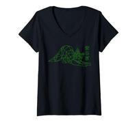 Mujer Tranquilidad, Paz Escrito con Kanji JAPONESES. Camiseta Cuello V