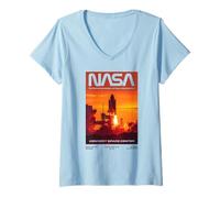 Mujer Transbordador Espacial de la NASA Centro Espacial Kennedy Camiseta Cuello V