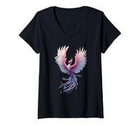 Mujer Transgender Phoenix Bird Trans Pride Flag Rising From Ashes Camiseta Cuello V