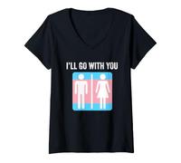 Mujer Transgénero Baño Bandera Orgullo Trans Género Neutral Aliado Camiseta Cuello V