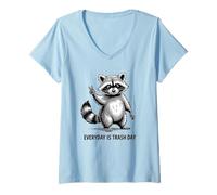 Mujer Trash Raccoon Panda Everyday is Trash Day, Divertido Mapache Camiseta Cuello V