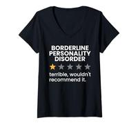 Mujer Trastorno límite de la personalidad Calificación de 1 estrella Conciencia sobre el TLP Camiseta Cuello V
