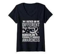 Mujer Trastorno límite de la Personalidad del Guerrero de la Conciencia del TLP Camiseta Cuello V
