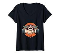 Mujer Tratar con la Huella de la Muerte - Triste estético Edgy Streetwear Camiseta Cuello V