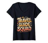 Mujer Travel Guide Squad Viaje de Vacaciones de Aventura - Camiseta Cuello V