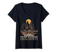Mujer tre Cime di Lavaredo Dolomitas Italia Montañas Italianas Regalo Camiseta Cuello V