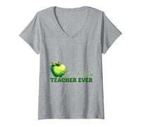 Mujer Trébol de Manzana del día de San Patricio con el Profesor más Afortunado Camiseta Cuello V