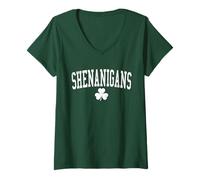 Mujer Trébol Vintage del día de San Patricio Camiseta Cuello V