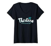 Mujer Trece #Officialteenager 13 Cumpleaños Niña 13 Años Camiseta Cuello V