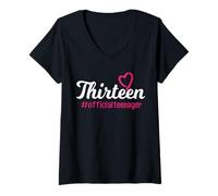 Mujer Trece #Officialteenager 13 Cumpleaños Niña 13 Años Camiseta Cuello V