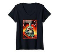 Mujer Tren de la Locura Camiseta Cuello V