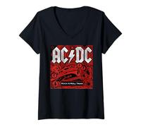 Mujer Tren Rock N Roll de Banda Musical AC/DC Camiseta Cuello V