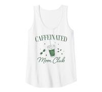 Mujer Trendy Apparel Caffeinated Mom Club Sunglasses & Iced Coffee Camiseta sin Mangas