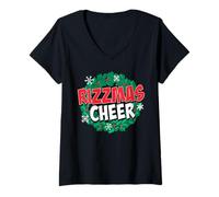Mujer Trendy Apparel Christmas Rizzmas Cheer Green Garland Wreath Camiseta Cuello V