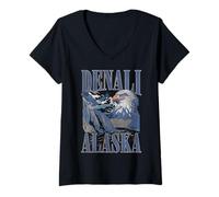 Mujer Trendy Apparel Denali Alaska Epic Bald Eagle Mountain Side Camiseta Cuello V