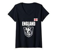 Mujer Trendy Apparel England Griffin Shield Crest English Flag Camiseta Cuello V