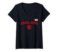 Mujer Trendy Apparel England Shield Crest and St. George Flag Camiseta Cuello V