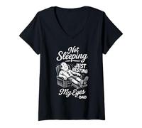 Mujer Trendy Apparel Father's Day Just Resting My Eyes Dad Vintage Camiseta Cuello V