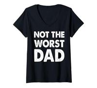 Mujer Trendy Apparel Father's Day Not The Worst Dad Large Text Camiseta Cuello V