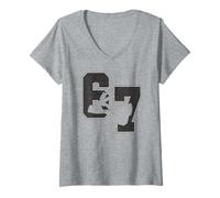 Mujer Trendy Apparel Gang Sign #67 Distressed Monochromatic Poster Camiseta Cuello V