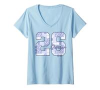 Mujer Trendy Apparel Graduation 26 Senior Stitch & Patch Font Text Camiseta Cuello V