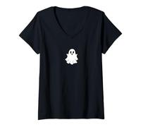 Mujer Trendy Apparel Halloween Spooky Ghost Pocket Stay Spooky Camiseta Cuello V