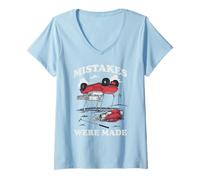 Mujer Trendy Apparel Mistakes were Made Upside Down Golf Cart Camiseta Cuello V