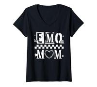 Mujer Trendy Apparel Mother's Day EMO Mom Alternative Stencil Font Camiseta Cuello V