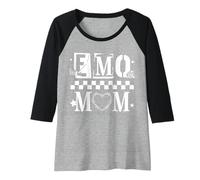 Mujer Trendy Apparel Mother's Day EMO Mom Alternative Stencil Font Camiseta Manga Raglan
