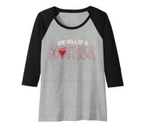Mujer Trendy Apparel Mother's Day One Hell of A Mother Flame Heart Camiseta Manga Raglan