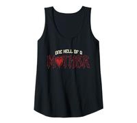 Mujer Trendy Apparel Mother's Day One Hell of A Mother Flame Heart Camiseta sin Mangas