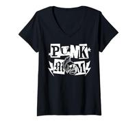 Mujer Trendy Apparel Mother's Day Punk Mom Rebel Cut out Lettering Camiseta Cuello V