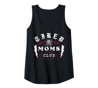 Mujer Trendy Apparel Mother's Day Tired Moms Club Neon Rose Flames Camiseta sin Mangas