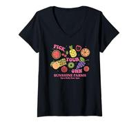 Mujer Trendy Apparel Pick Your Own Fresh Sunshine Farms Fruits Camiseta Cuello V