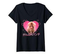 Mujer Trendy Apparel Punch The Monkey Hang In There Punch Kanji Camiseta Cuello V