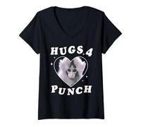 Mujer Trendy Apparel Punch The Monkey Hugs 4 Punch Heart Frame Camiseta Cuello V