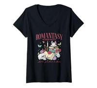 Mujer Trendy Apparel Romantasy Readers Society Lost In Love Books Camiseta Cuello V
