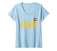 Mujer Trendy Apparel Spain Flag Camiseta Cuello V