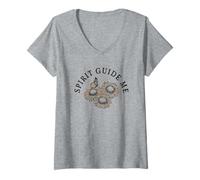 Mujer Trendy Apparel Spirit Guide Me Vintage Floral Logo Camiseta Cuello V