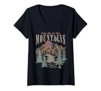 Mujer Trendy Apparel Take Me To The Mountains Flowing Creek View Camiseta Cuello V