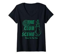 Mujer Trendy Apparel The Club Scene Time To Par tee Disco Ball Camiseta Cuello V