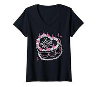 Mujer Trendy Apparel Valentine's Day Bite Me Cute Sassy Cake Gift Camiseta Cuello V